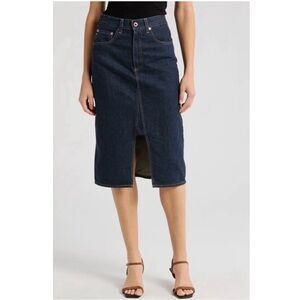 AG Adriano Goldschmied Interstellar Haruko Dark Wash Denim A-Line Skirt Size 27